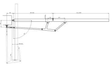 Edelstahl V2A Teleskopsystem 150-200 für Tor Klappsystem für Flügeltor Drehfalttor-mechanismus